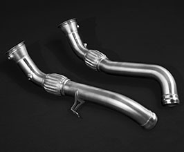 Capristo Cat Delete Down Pipes with Heat Blankets (Stainless) for McLaren 650S