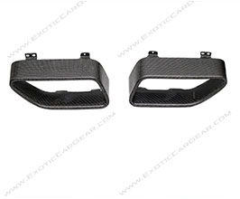 Exotic Car Gear Tail Pipe Exhaust Tip Covers (Silver Carbon Kevlar) for McLaren 650S