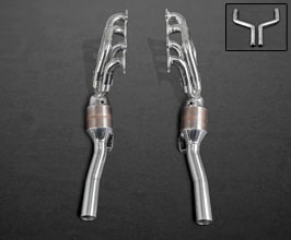 Capristo Exhaust Headers with Sport Cats and Secondary Delete - 200 Cell (Stainless) for Mercedes C63 AMG W204