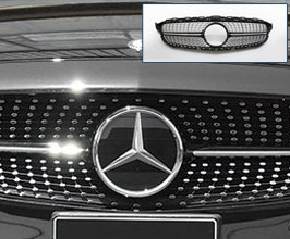 WALD Diamond Front Grill by Blan Ballen (Black with Chrome) for Mercedes C-Class W205