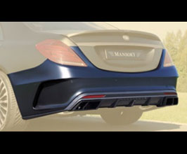 MANSORY Aero Rear Bumper with Diffuser (Partial Primed Dry Carbon Fiber) for Mercedes S-Class W222