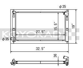 KOYORAD V 36mm Core Racing Radiator (Aluminum) for Mitsubishi Lancer Evo X