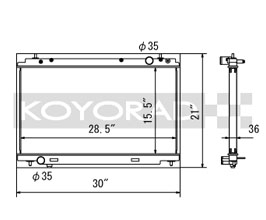 KOYORAD V 36mm Core Racing Radiator (Aluminum) for Nissan 350Z Z33 VQ35HR with MT