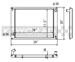 KOYORAD Hyper V 36mm Core Racing Radiator (Aluminum) for Nissan 370Z Z34 with MT