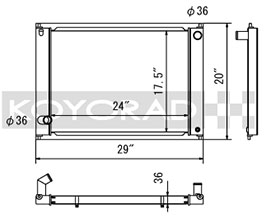 KOYORAD Racing Radiator with Hyper V Series 36mm Core (Aluminum) for Nissan 370Z Z34