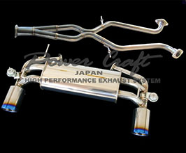 Power Craft Hybrid Exhaust Muffler System with Valves and Tips - Dual Valve (Stainless) for Nissan Fairlady Z34