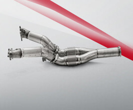 Akrapovic Downpipes and Link Pipe Set for Stock Turbochargers (Stainless) for Nissan GTR R35