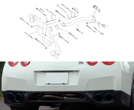 HKS Legamax Premium Exhaust System with Flux Welding (Stainless) for Nissan GTR R35