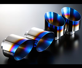 TOP SECRET Tail End Exhaust Tips (Titanium) for Nissan GTR R35