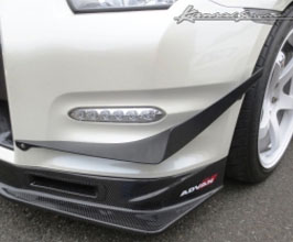 Kansai Service Front Bumper Canards (Carbon Fiber) for Nissan GTR R35