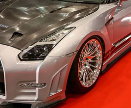 Do-Luck Aero Front 45mm Wide Blister Fenders with Over-Bumper Panels (FRP) for Nissan GTR R35