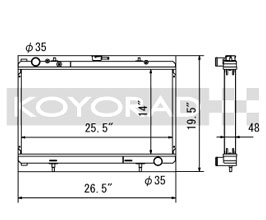 KOYORAD N-Flo Racing Radiator (Aluminum) for Nissan Silvia S13