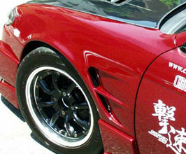 ChargeSpeed D-1 Style Vented Front 20mm Wide Fenders for S15 Conversion (FRP) for Nissan 240SX