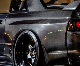 Garage Active Rear Wide Blister Fenders (Carbon Fiber) for Nissan Skyline R32 Coupe
