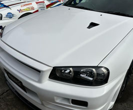 SHAFT AutoService Type 6 GTR-Look Front Hood Bonnet For GTR Bumpers (FRP) for Nissan Skyline ER34 / HR34