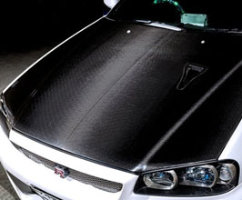 TOP SECRET Front Hood Bonnet (Dry Carbon Fiber) for Nissan Skyline GTR  BNR34 1999-2002