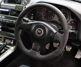 Mines Steering Wheel - 355mm (Leather) for Nissan Skyline GTR BNR34