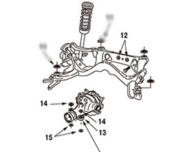 Nismo Reinforced Bushings for Diff Mount - Rubber for Nissan Skyline R34