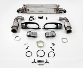 TechArt Sport Exhaust System with Valves and Quad Oval Tips (Stainless) for Porsche 997 GT2