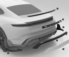 TechArt Aero Rear Diffuser Frame with Fins for Porsche Taycan 9J1