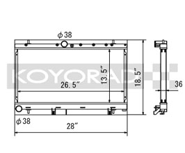 KOYORAD Hyper V 36mm Core Racing Radiator (Aluminum) for Subaru Impreza WRX GD