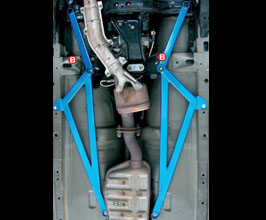 Cusco Lower Floor Bar Power Braces - Center (Steel) for Subaru Impreza WRX GD
