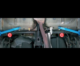 Cusco Lower Floor Bar Power Braces - Rear (Steel) for Subaru Impreza WRX GD
