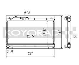 KOYORAD Hyper V 36mm Core Racing Radiator (Aluminum) for Subaru Impreza WRX GV