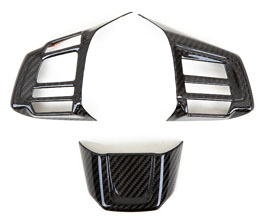 REVEL GT Dry Steering Wheel Insert Overlay Covers Set (Dry Carbon Fiber) for Subaru WRX STi