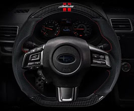Buddy Club P-1 Sport Steering Wheel (Leather with Carbon Fiber) for Subaru WRX STI