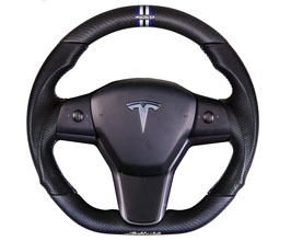 Buddy Club P-1 Sport Steering Wheel (Leather with Dry Carbon Fiber) for Tesla Model 3