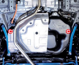 Cusco Lower Side Power Braces - Rear (Steel) for Toyota C-HR