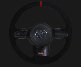 Toyota Gazoo Racing GR Parts Steering Wheel (Ultrasuede with Silver Stitching) for Toyota GR Corolla