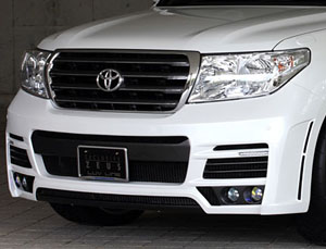Mz Speed LUV Line Aero Front Bumper with LED Daylights and Fog Lamps (FRP) for Toyota Land Cruiser J200