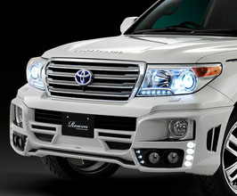 ROWEN SV-PREMIUM Edition Aero Front Half Spoiler with Fog Lights and LEDs (ABS) for Toyota Land Cruiser