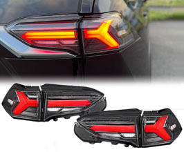 Crystal Eye Fiber LED Sequential Taillights (Black) for Toyota RAV4