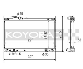 KOYORAD Racing Radiator with 53mm R Core (Aluminum) for Toyota Supra A80