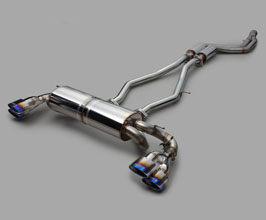 TOMS Racing Barrel Exhaust System with Quad Ti Tips for TOMS Rear (Stainless) for Toyota Supra A90