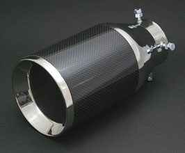 ChargeSpeed Exhaust Tip - Round Type C4 (Stainless with Carbon Fiber) for Universal 