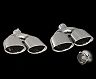 T-Demand TDM Muffler Cutter Exhaust Tips Set - Double Oval Offset Type (Stainless) for Universal 