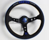 VERTEX (T&E Co) 10 Star 330mm Steering Wheel (Leather) (Blue Logo)