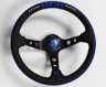 VERTEX (T&E Co) 10 Star 330mm Steering Wheel (Leather) (Blue Logo) for Universal 